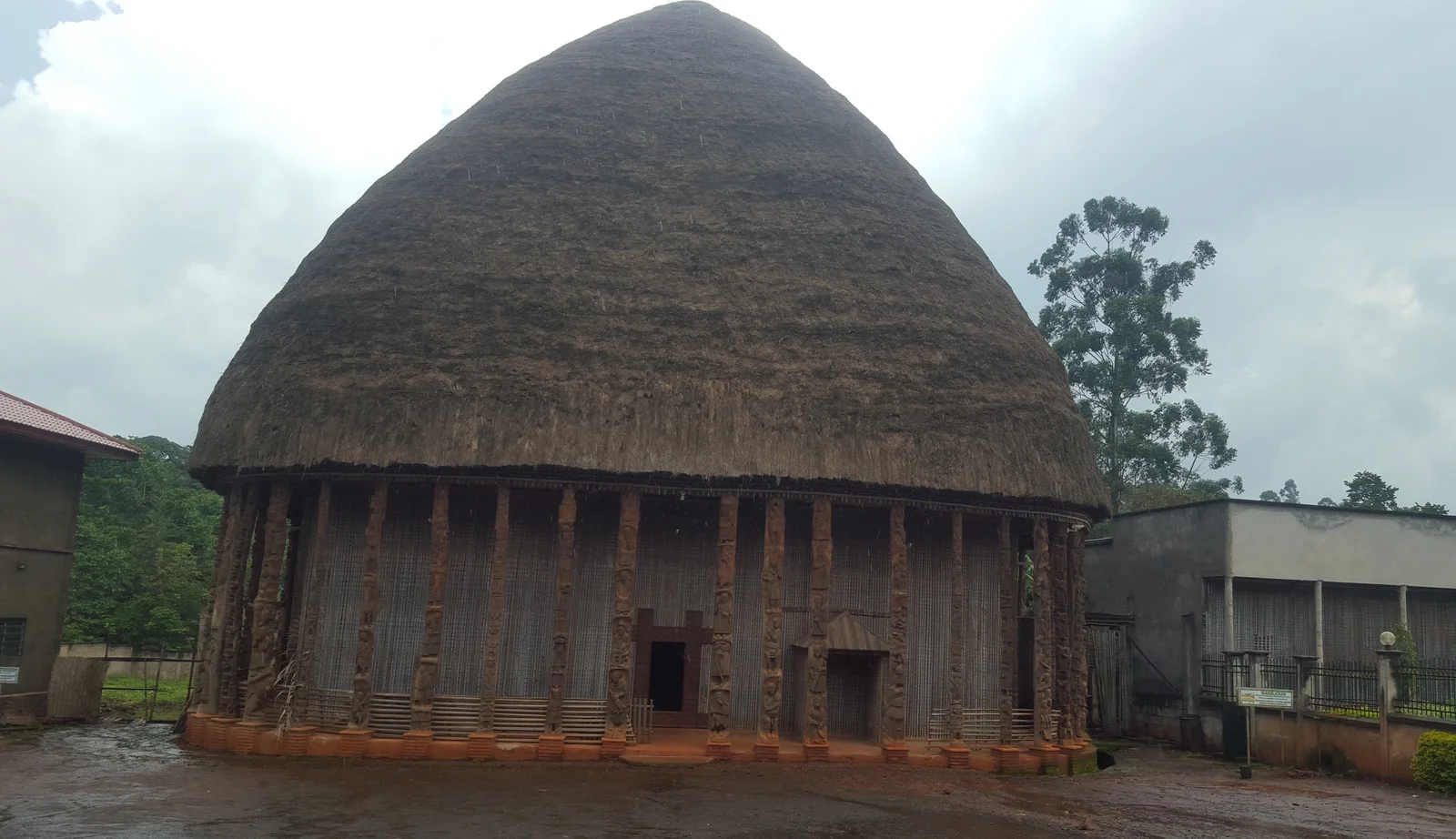 The thatched community hall at Bandjoun chiefdom, Cameroon
