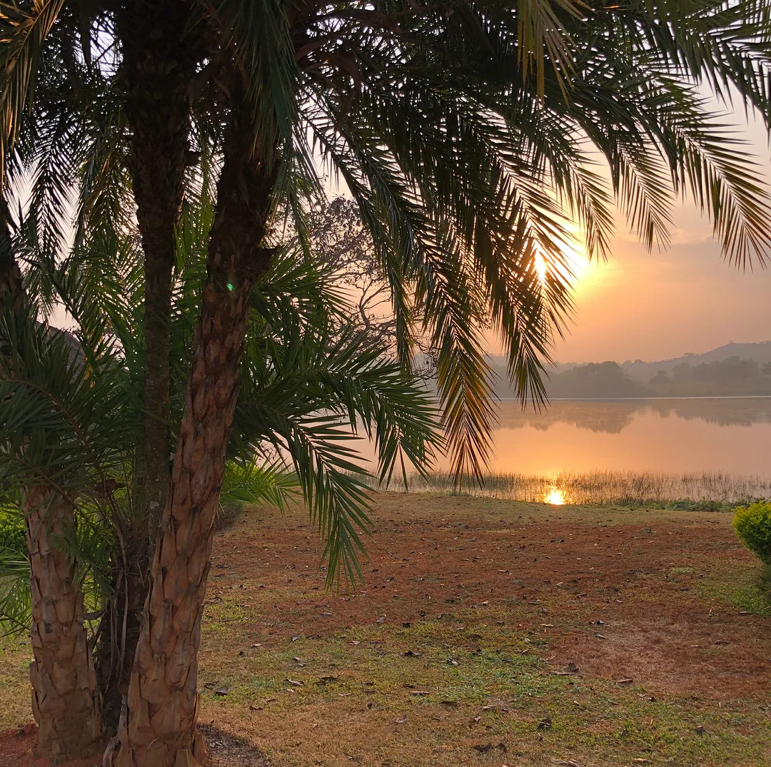 Sunset over the water at Petpenoun, Cameroon